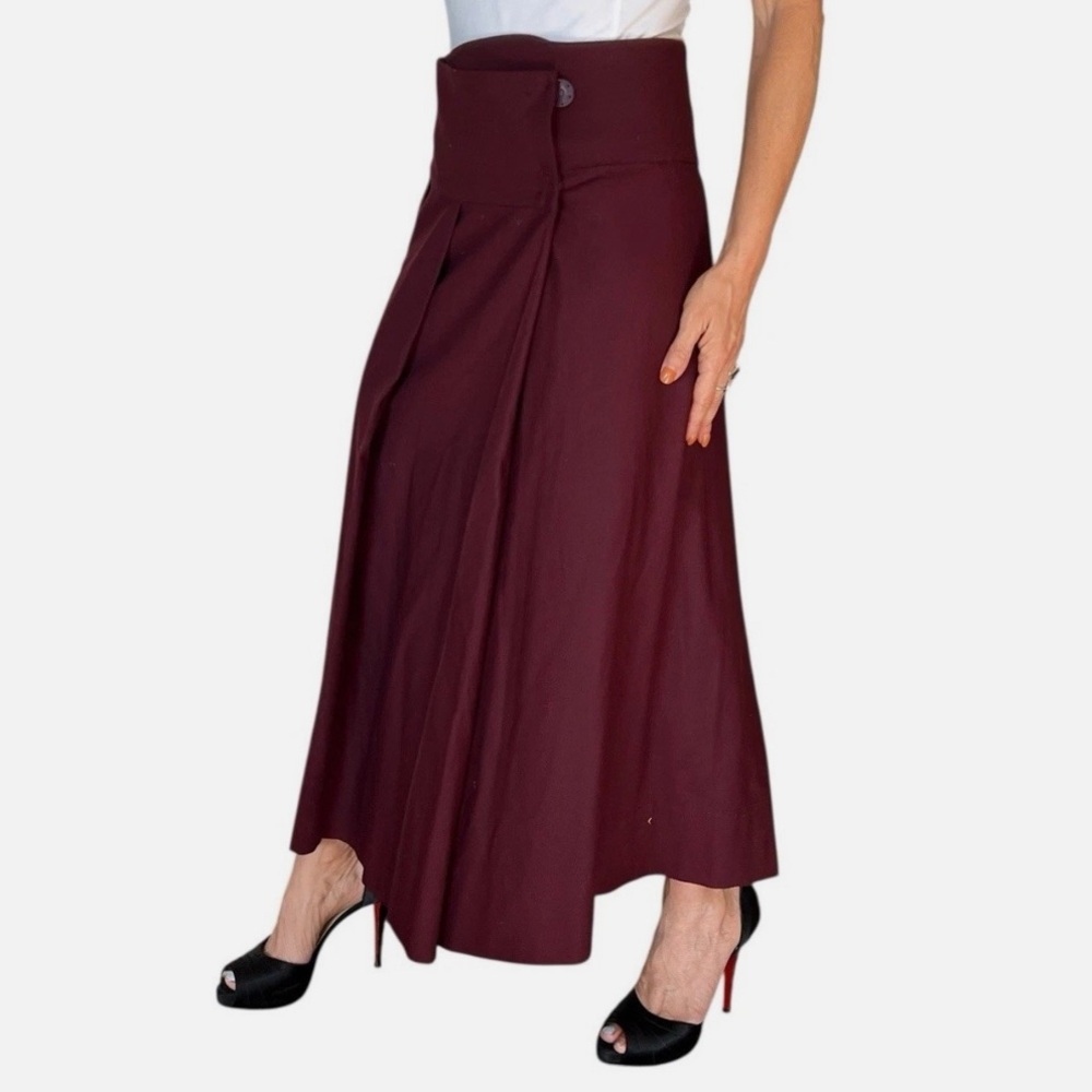 NEW ZARA BURGUNDY
WRAP A LINE SKIRT PLEATED MIDI
MAXI 8867/666